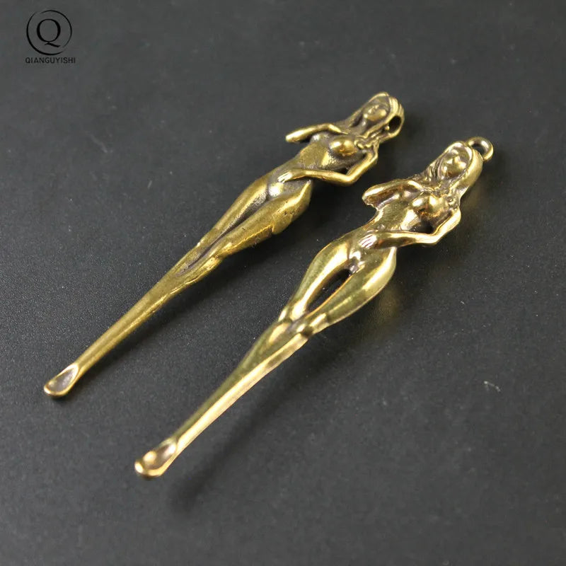 Handmade Brass Goddess Pendant Keychain
