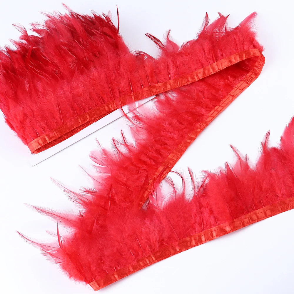 Rooster Feathers Trim Fringe Chicken Feather Strip