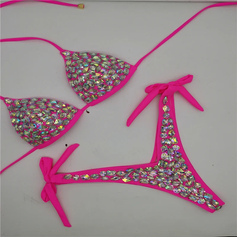 Premium All-Over Rhinestone Glamour Bikini Set – High-Brilliance Crystal Bling Swimwear & Exotic Intimate Set for Beach Clubs & Raves  Product Description