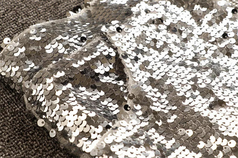 Sparkly Sequin High-Waisted O-Ring Zip Bodycon Shorts Stage Costume