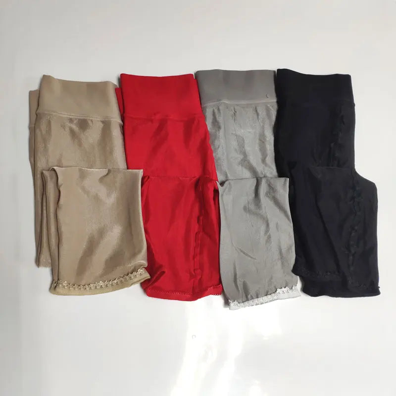 Hot Sexy Oil Shiny OL MINI Skirt Sheer 70D Gloosy Tight Pencil Cute Skirt See Through Candy Color Micro Mini Skirt For Women F12