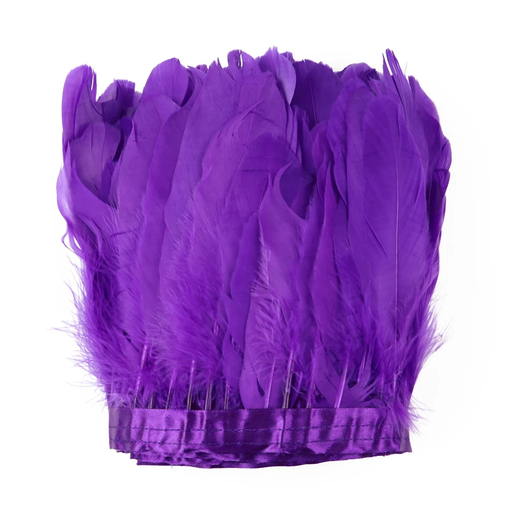 Natural Dyed Goose Feather Trim Fringe Ribbon