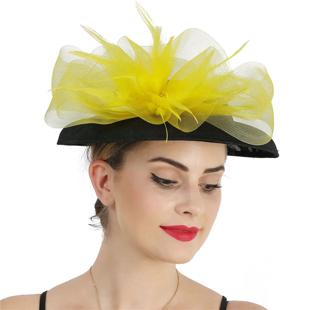 Wide-Brim Bow Fascinator Headpiece
