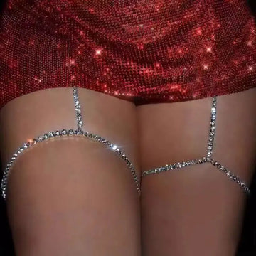 Rhinestone Thigh Chain — 2-Piece Set