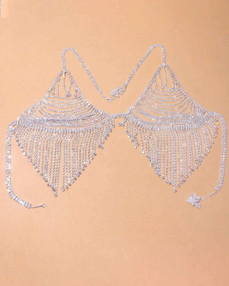Dazzling Crystal Bra Chain & Thong Bikini Body Jewelry Set