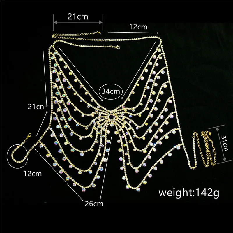 Multilayer Crystal Bra & Thong Body Jewelry