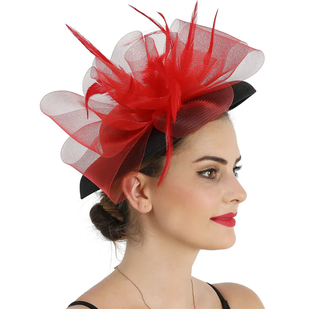 Wide-Brim Bow Fascinator Headpiece