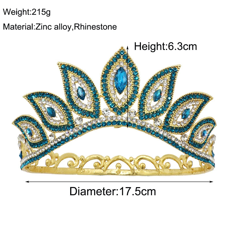 Crystal Bridal Tiara Crown – Vintage Queen Rhinestone Wedding Diadem in Gold or Silver