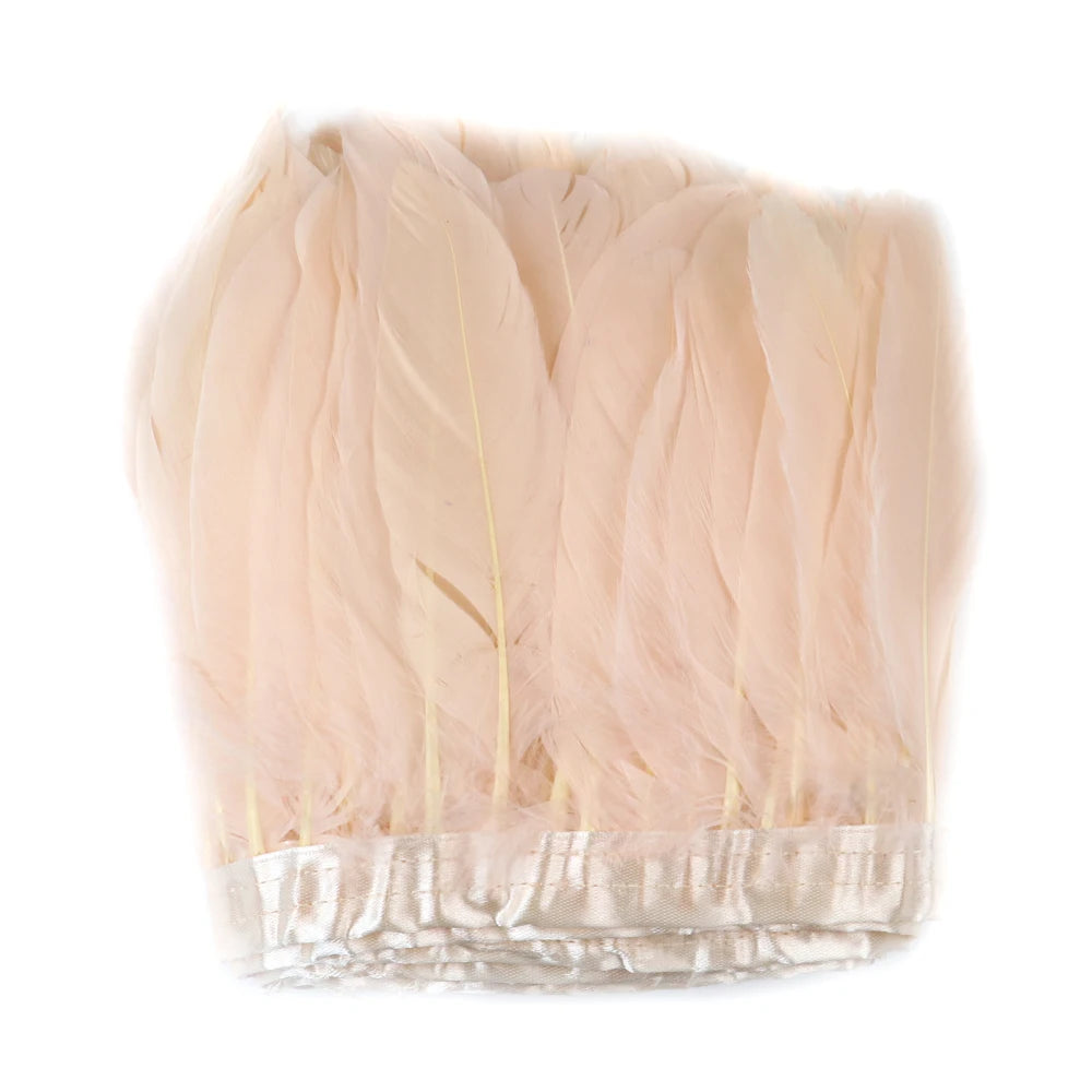 Natural Dyed Goose Feather Trim Fringe Ribbon