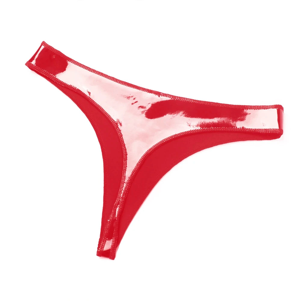 Glossy Patent Leather G-String Thong High-Gloss Liquid Elastic Briefs