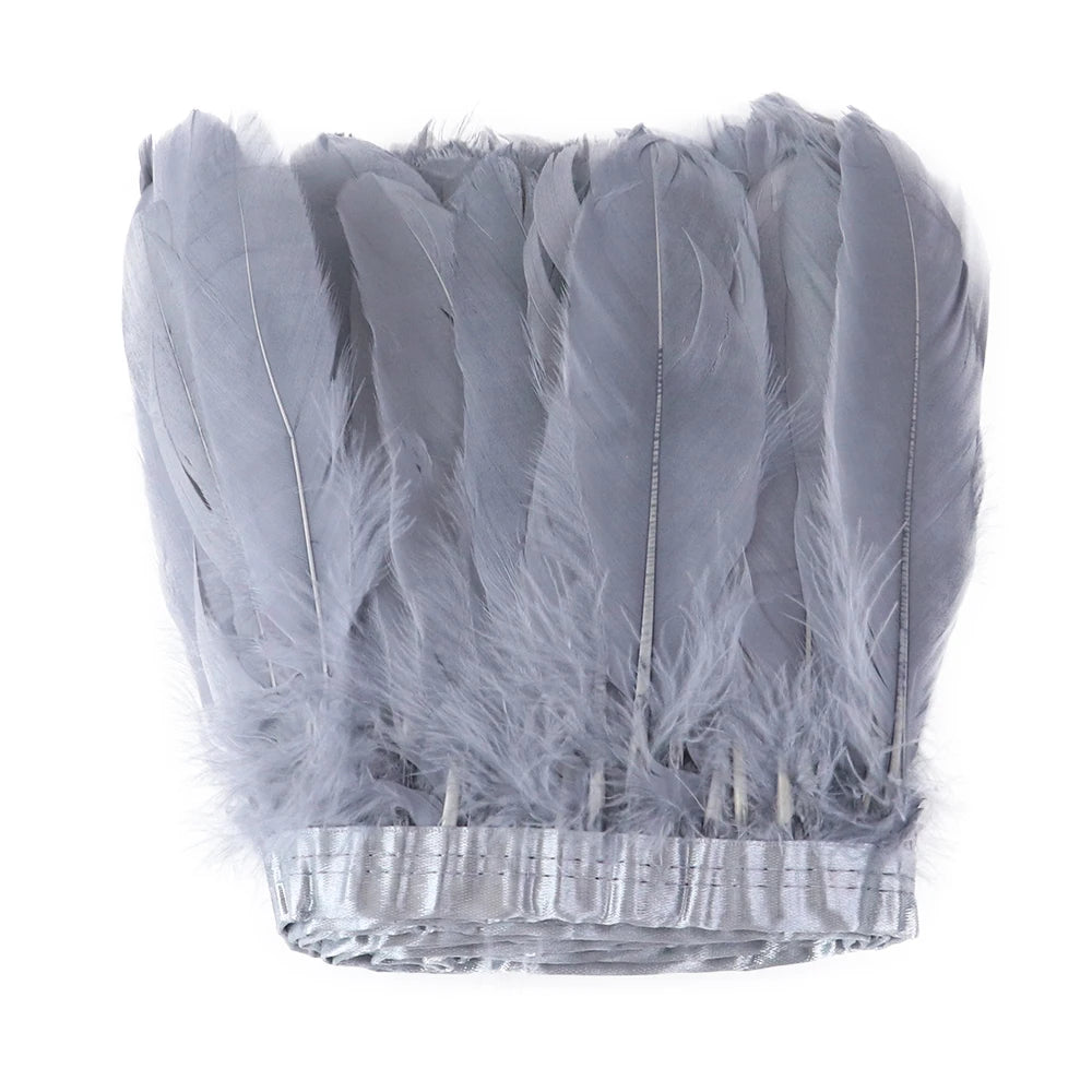 Natural Dyed Goose Feather Trim Fringe Ribbon