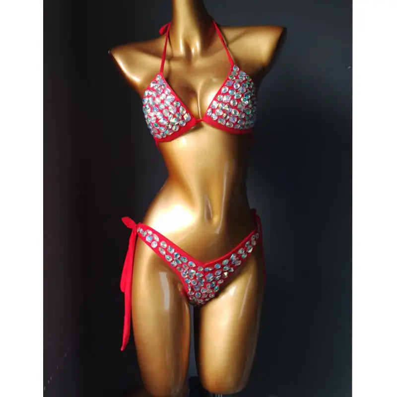Luxury Rhinestone Heavy Tassel Performance Set – Shimmering Crystal Fringe Bra & Belt Costume for GoGo Dancers & Showgirls
