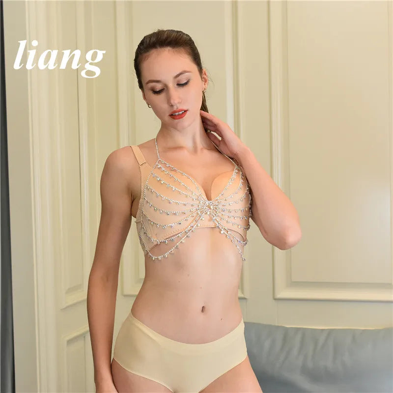 Multilayer Crystal Bra & Thong Body Jewelry