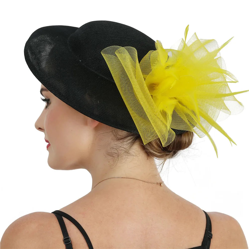 Wide-Brim Bow Fascinator Headpiece