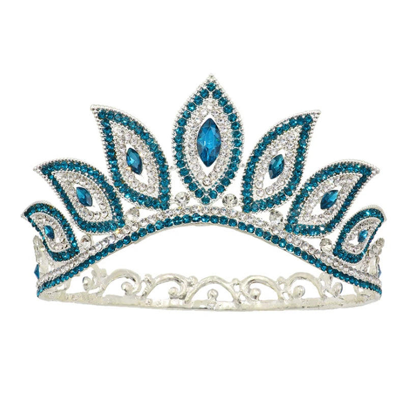 Crystal Bridal Tiara Crown – Vintage Queen Rhinestone Wedding Diadem in Gold or Silver