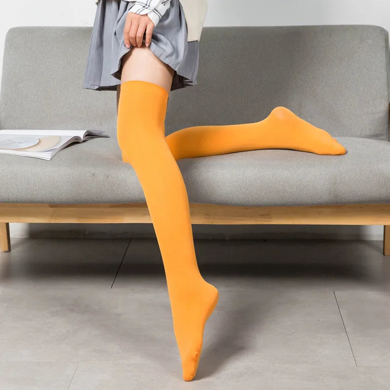 Opaque Thigh-High Stockings