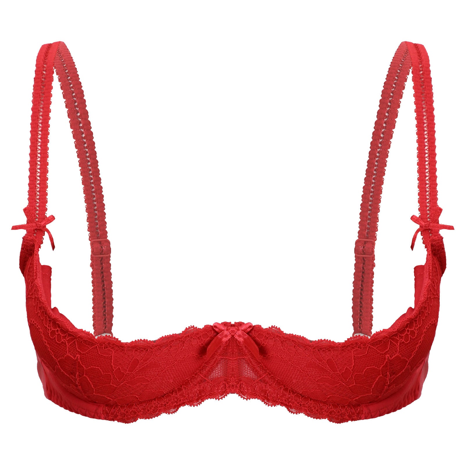 Lace Underwire Half-Cup Push-Up Bra