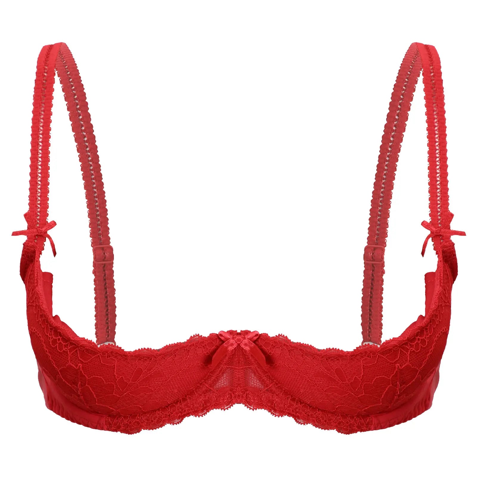 Lace Underwire Half-Cup Push-Up Bra