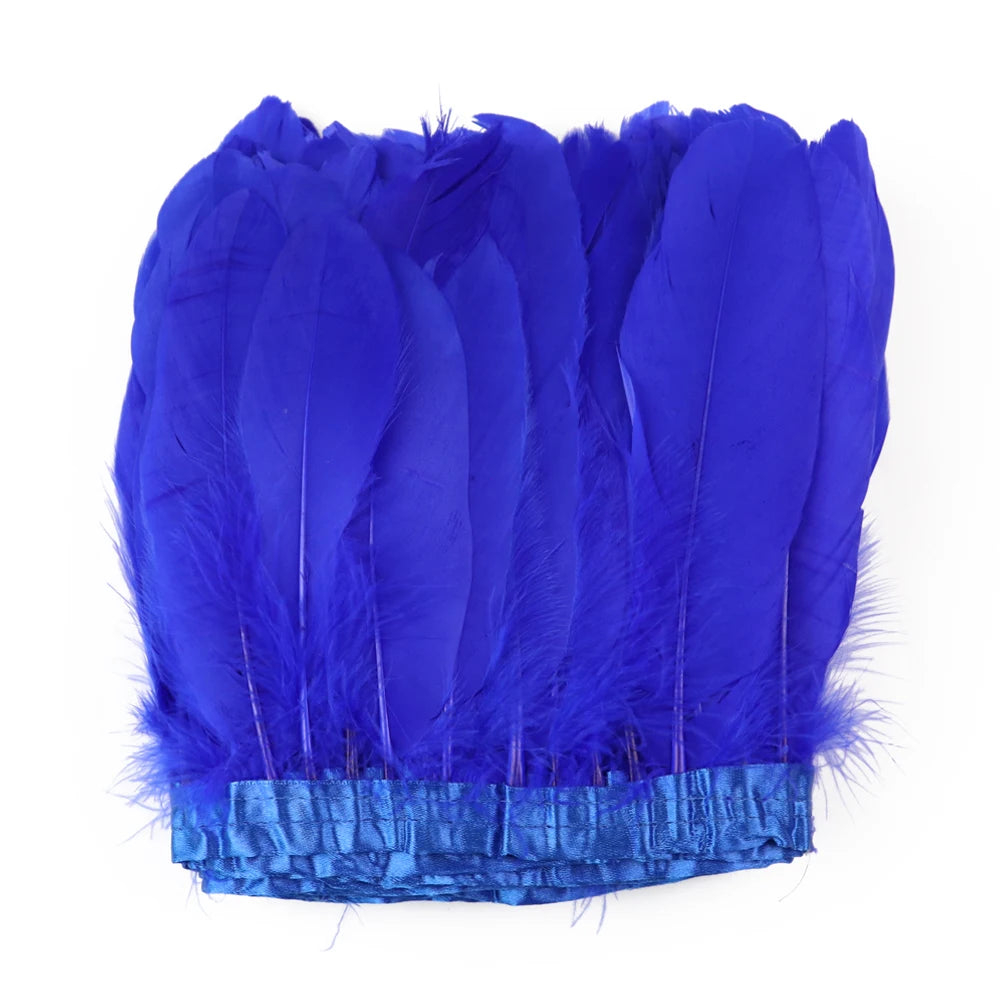 Natural Dyed Goose Feather Trim Fringe Ribbon