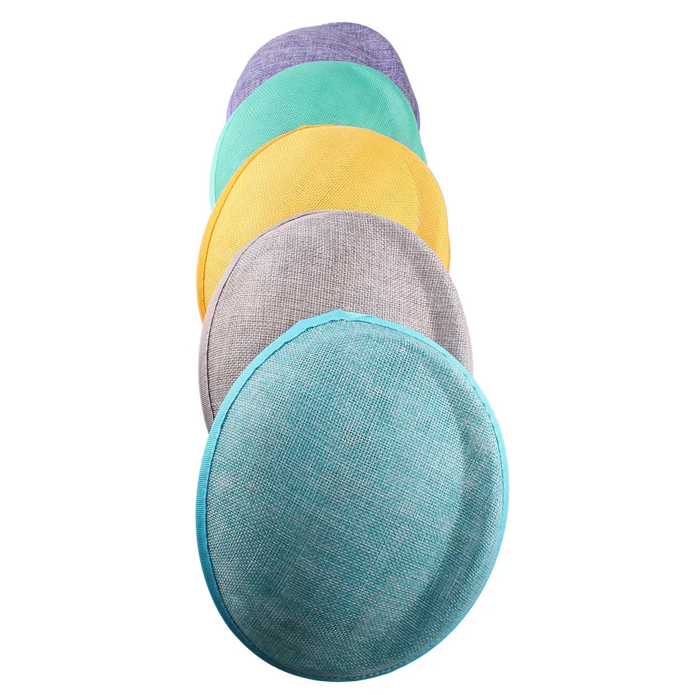 16x19cm Oval Sinamay Button Cap Fascinator Base 5-Pack DIY Millinery Hat Mold