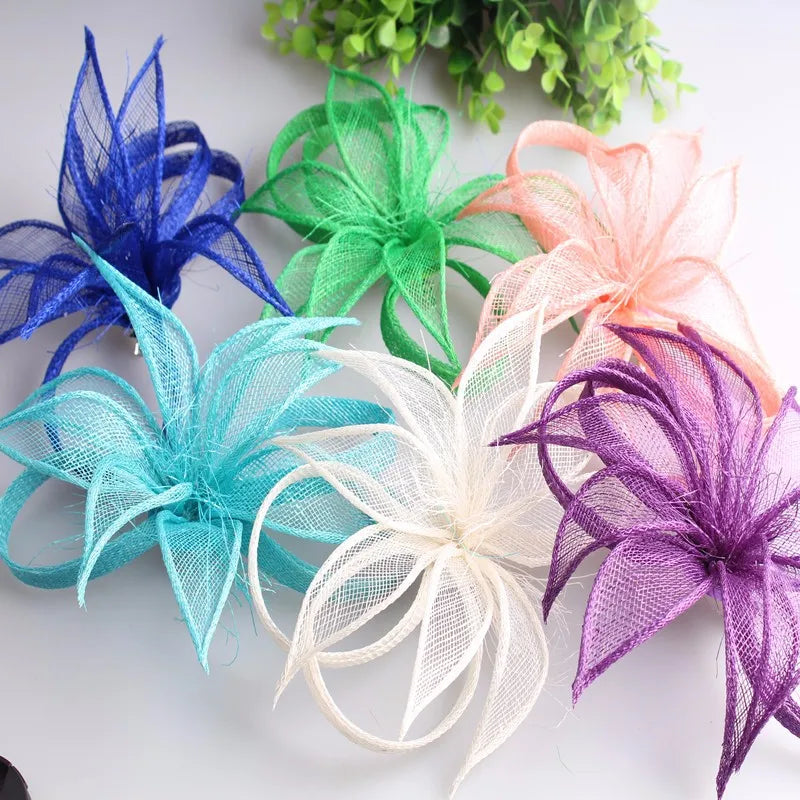 16cm Sinamay Floral Bow Fascinator Hair Clip Kentucky Derby Cocktail Tea Party Hat
