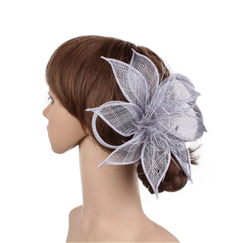 16cm Sinamay Floral Bow Fascinator Hair Clip Kentucky Derby Cocktail Tea Party Hat