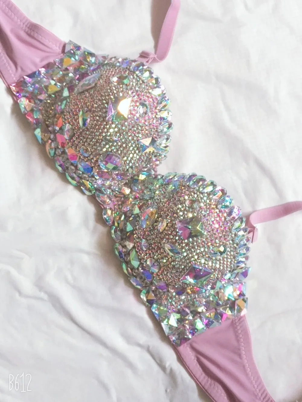 Premium Crystal Pavé Performance Top – Dense Rhinestone Bling Bralette & Stage Costume Accent for Singers, Showgirls & Raves