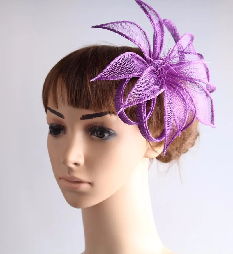 16cm Sinamay Floral Bow Fascinator Hair Clip Kentucky Derby Cocktail Tea Party Hat