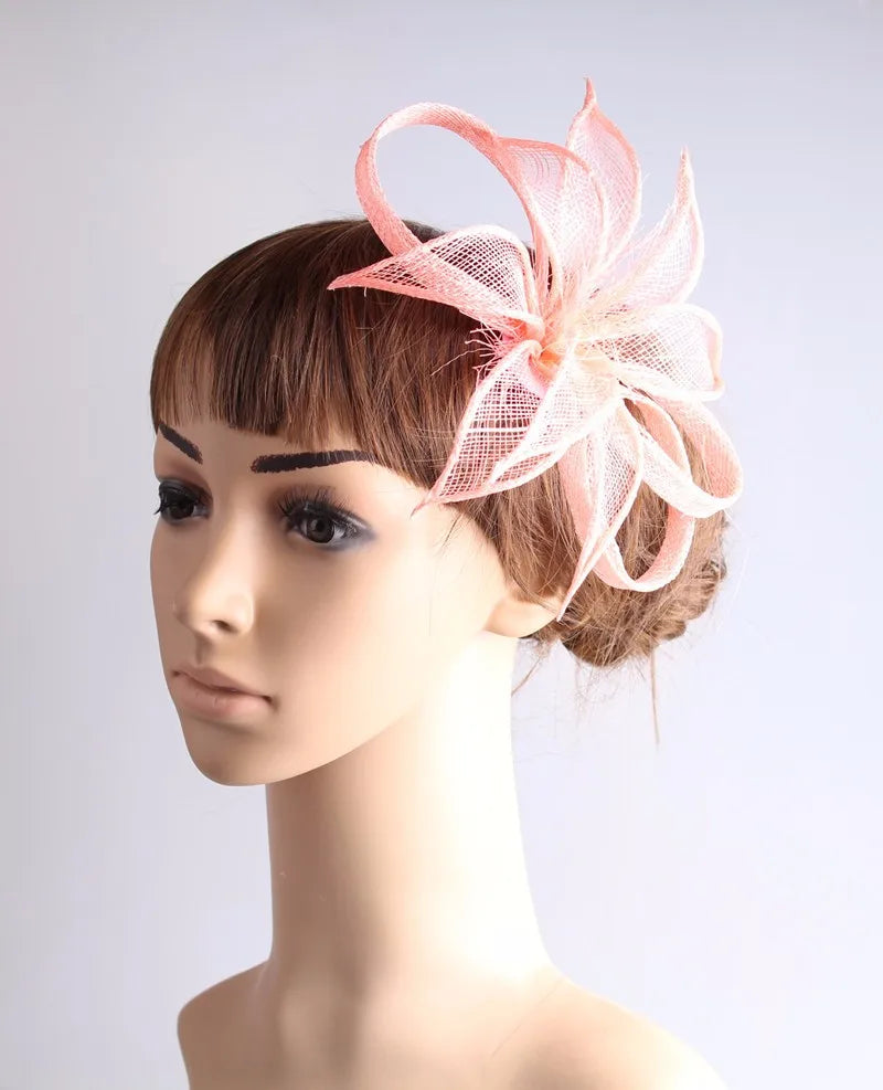16cm Sinamay Floral Bow Fascinator Hair Clip Kentucky Derby Cocktail Tea Party Hat