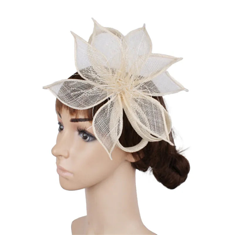 16cm Sinamay Floral Bow Fascinator Hair Clip Kentucky Derby Cocktail Tea Party Hat