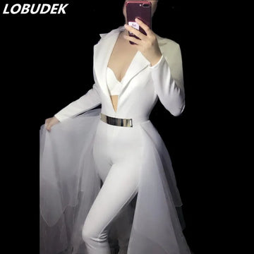 Nightclub Prom Costume Female Singer Dancer Jumpsuit Bar Party Show Stage Outfit
