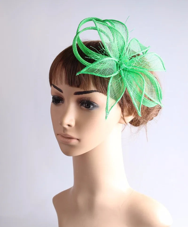 16cm Sinamay Floral Bow Fascinator Hair Clip Kentucky Derby Cocktail Tea Party Hat