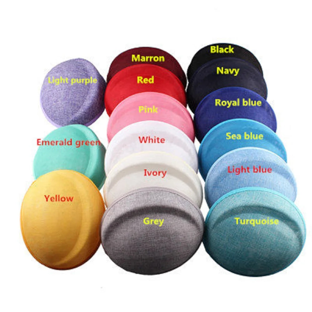 16x19cm Oval Sinamay Button Cap Fascinator Base 5-Pack DIY Millinery Hat Mold