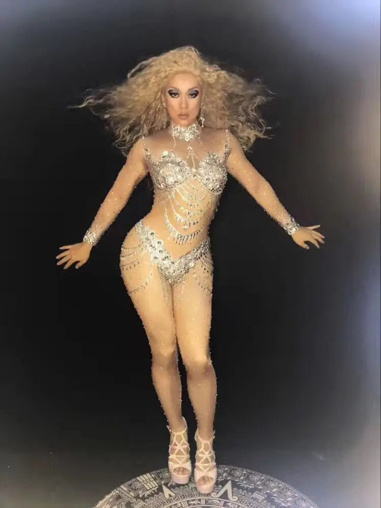 Rhinestone Fitted Performance Jumpsuit
