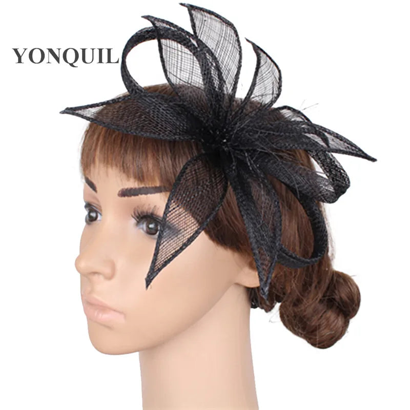 16cm Sinamay Floral Bow Fascinator Hair Clip Kentucky Derby Cocktail Tea Party Hat