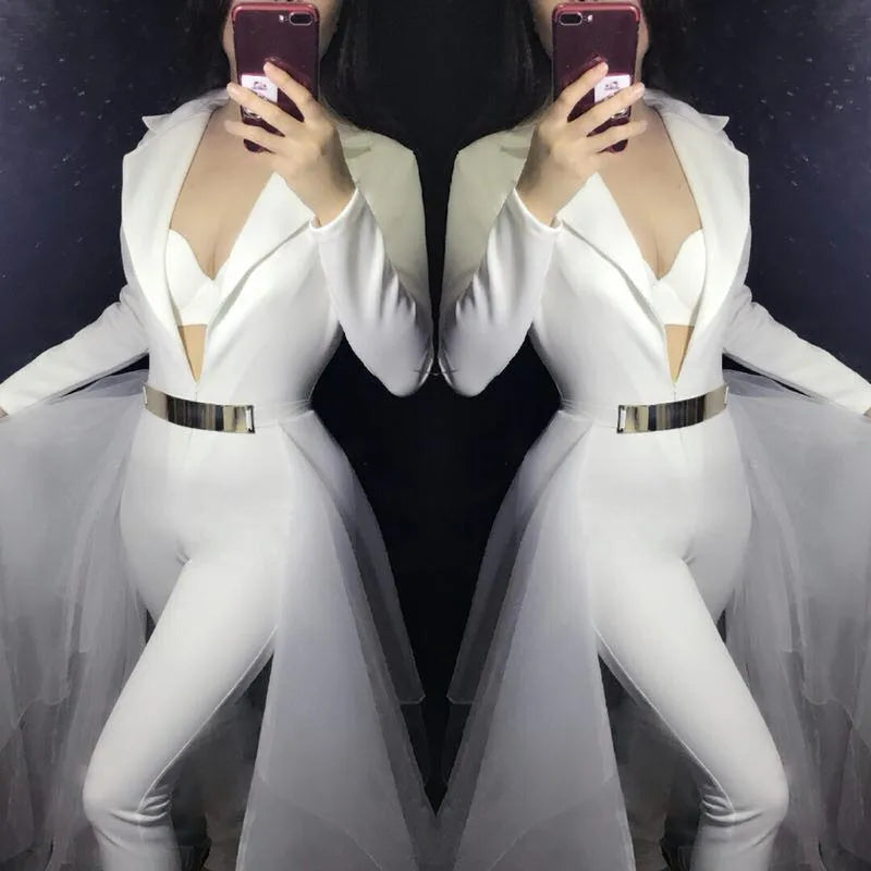 Nightclub Prom Costume Female Singer Dancer Jumpsuit Bar Party Show Stage Outfit