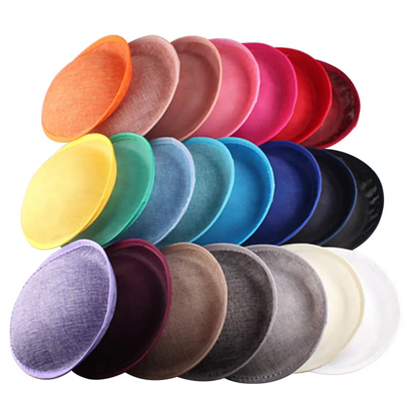 20cm Round Sinamay Fascinator Base DIY Millinery Headpiece Showgirl Hat Base