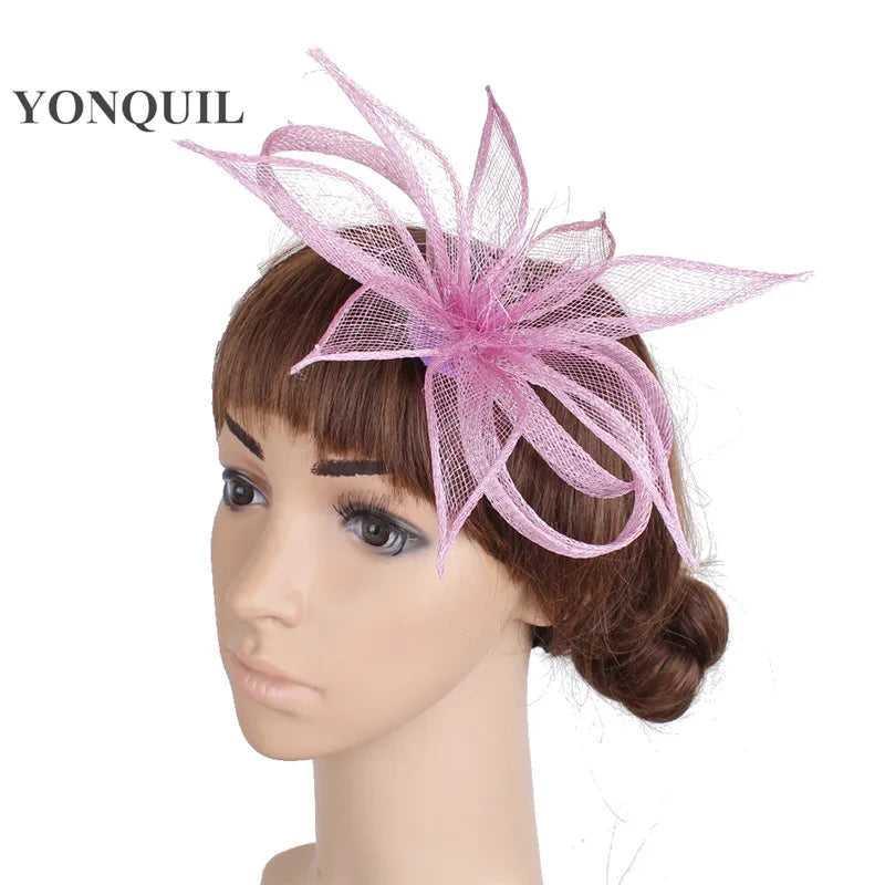 16cm Sinamay Floral Bow Fascinator Hair Clip Kentucky Derby Cocktail Tea Party Hat