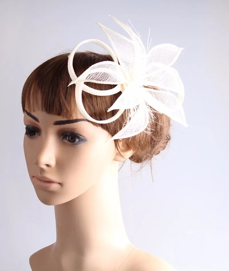16cm Sinamay Floral Bow Fascinator Hair Clip Kentucky Derby Cocktail Tea Party Hat