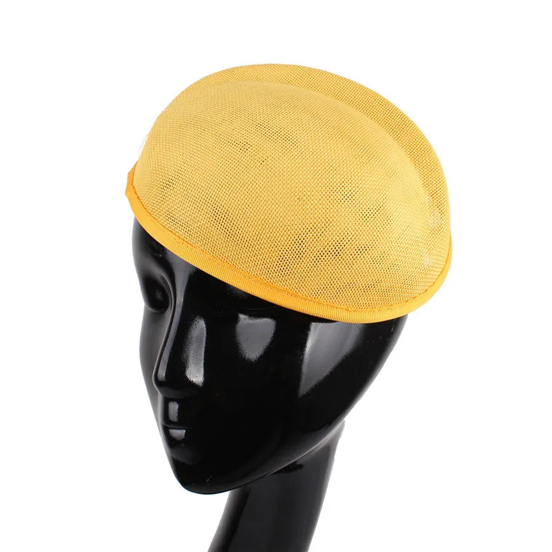 16x19cm Oval Sinamay Button Cap Fascinator Base 5-Pack DIY Millinery Hat Mold