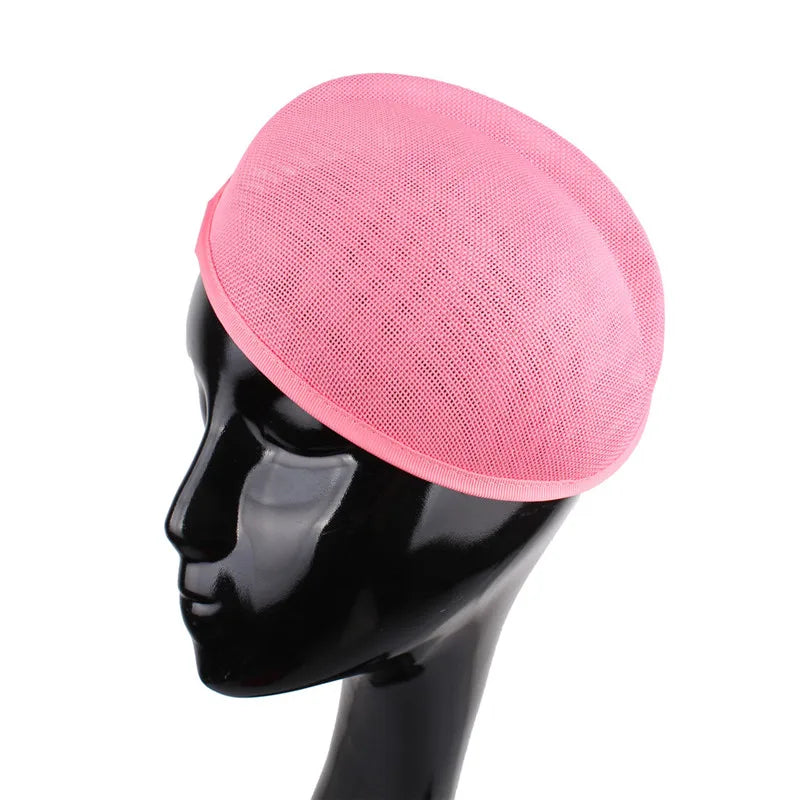 16x19cm Oval Sinamay Button Cap Fascinator Base 5-Pack DIY Millinery Hat Mold