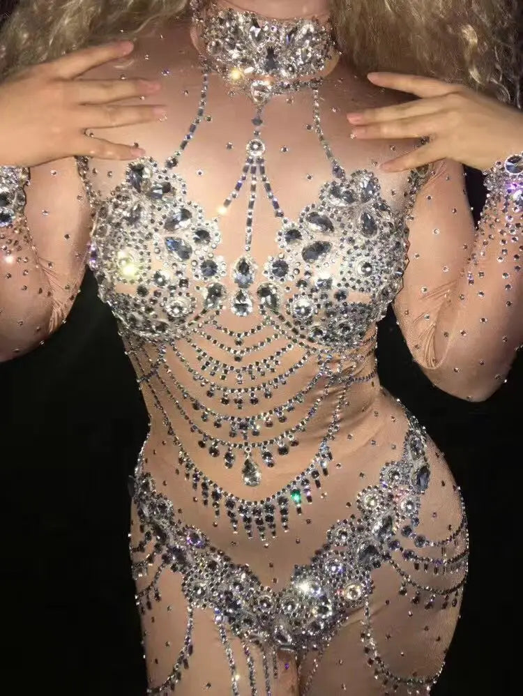Rhinestone Fitted Performance Jumpsuit