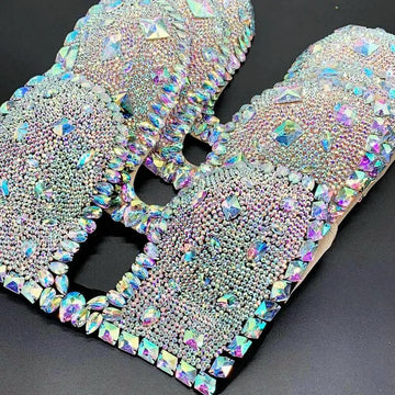 Premium Crystal Pavé Performance Top – Dense Rhinestone Bling Bralette & Stage Costume Accent for Singers, Showgirls & Raves