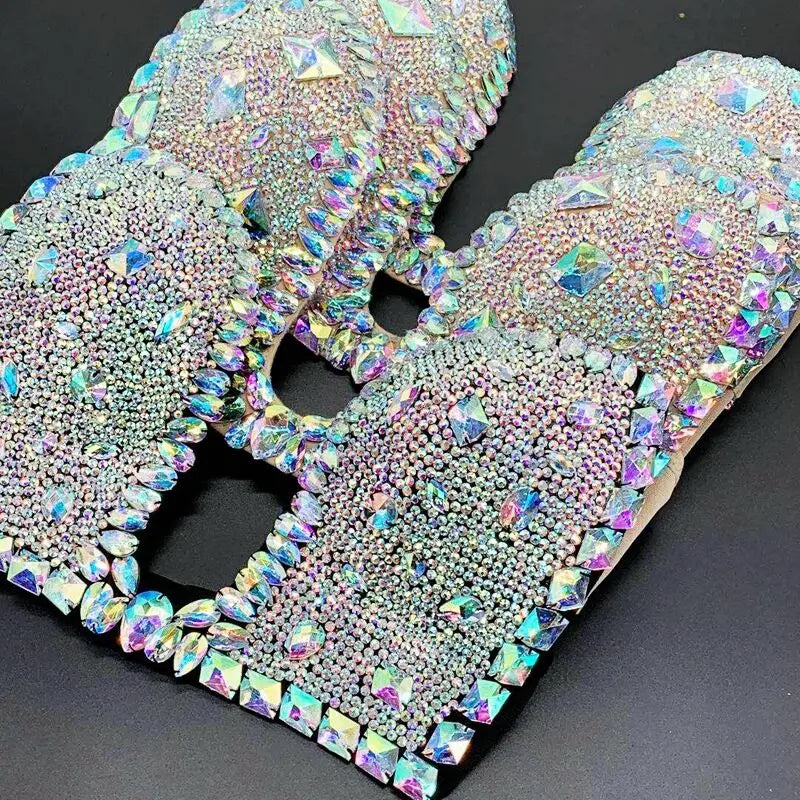 Premium Crystal Pavé Performance Top – Dense Rhinestone Bling Bralette & Stage Costume Accent for Singers, Showgirls & Raves