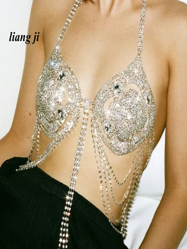 Multilayer Crystal Tassel Bra & Thong Jewelry