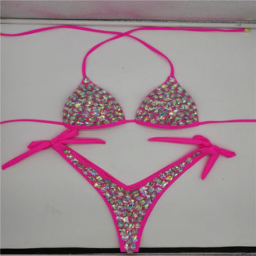 Premium All-Over Rhinestone Glamour Bikini Set – High-Brilliance Crystal Bling Swimwear & Exotic Intimate Set for Beach Clubs & Raves  Product Description