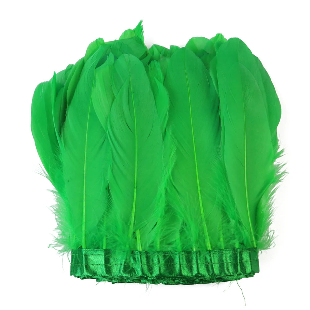 Natural Dyed Goose Feather Trim Fringe Ribbon