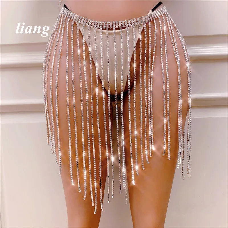 Crystal Tassel Bra & Skirt Body Jewelry