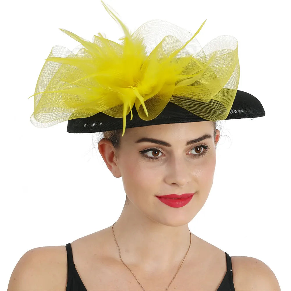 Wide-Brim Bow Fascinator Headpiece