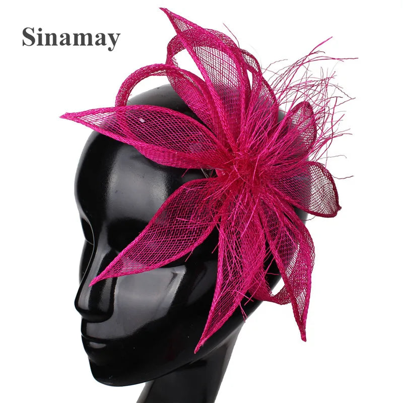 16cm Sinamay Floral Bow Fascinator Hair Clip Kentucky Derby Cocktail Tea Party Hat